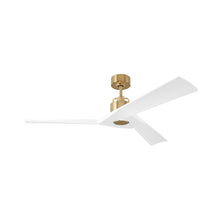Load image into Gallery viewer, Alma Indoor / Outdoor LED Smart Ceiling Fan in Burnished Brass.
