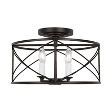 Load image into Gallery viewer, Beatrix Semi Flush Mount Ceiling Light in Aged Iron.
