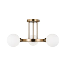 Load image into Gallery viewer, Clybourn Semi Flush Mount Ceiling Light in Satin Brass.

