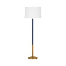 Load image into Gallery viewer, Monroe LED Floor Lamp in Burnished Brass/Navy
