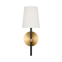 Load image into Gallery viewer, Monroe Bath Wall Light in Burnished Brass/Black
