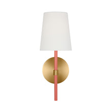 Load image into Gallery viewer, Monroe Bath Wall Light in Burnished Brass/Coral
