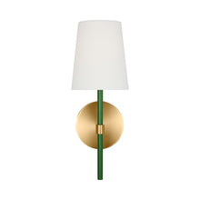 Load image into Gallery viewer, Monroe Bath Wall Light in Burnished Brass/Green
