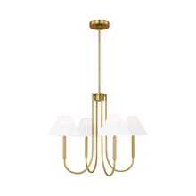 Load image into Gallery viewer, Porteau Chandelier in Satin Brass (Medium).
