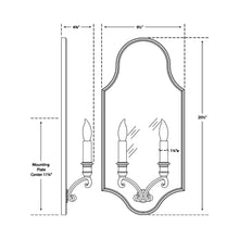 Load image into Gallery viewer, Sussex Framed Double Wall Light - line drawing.

