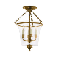 Load image into Gallery viewer, Sussex Semi Flush Mount Ceiling Light in Antique-Burnished Brass.
