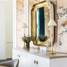 Load image into Gallery viewer, Swedish Column Buffet Table Lamp in living room.
