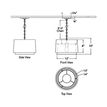 Load image into Gallery viewer, Sydney LED Pendant Light - line drawing.
