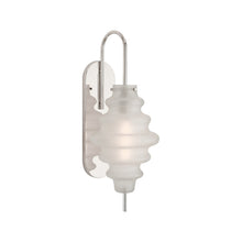 Load image into Gallery viewer, Tableau Wall Light in Polished Nickel/Volcanic Glass.
