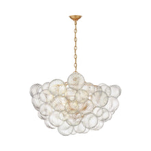 Load image into Gallery viewer, Talia Chandelier in Gild and Clear Swirled Glass (Large).
