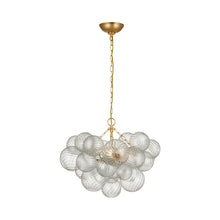 Load image into Gallery viewer, Talia Chandelier in Gild and Clear Swirled Glass (Small).
