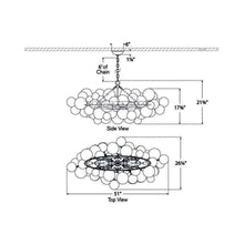 Load image into Gallery viewer, Talia LED Linear Chandelier - line drawing.
