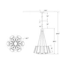 Load image into Gallery viewer, Thoreau Chandelier - line drawing.

