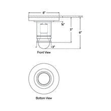 Load image into Gallery viewer, Top Hat Mini Monopoint LED Flush Mount Ceiling Light - line drawing.
