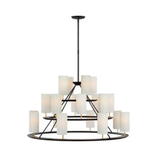 Load image into Gallery viewer, Trevi LED Chandelier in Matte Black and Gild.
