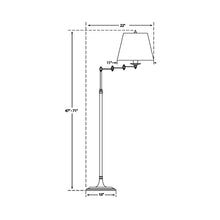 Load image into Gallery viewer, Triple Swing Arm Floor Lamp - line drawing.
