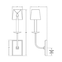 Load image into Gallery viewer, TT Wall Light - line drawing.
