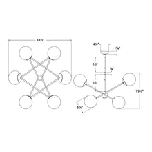 Load image into Gallery viewer, Turenne Chandelier - line drawing.
