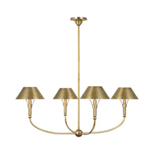 Load image into Gallery viewer, Turlington LED Arched Chandelier in Hand-Rubbed Antique Brass.
