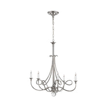 Load image into Gallery viewer, Twist Chandelier in Polished Nickel.
