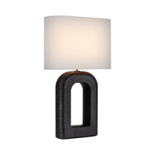 Load image into Gallery viewer, Utopia Combed Console LED Table Lamp in Aged Iron (Tall).
