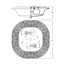 Load image into Gallery viewer, Utopia Round Flush Mount Ceiling Light - line drawing.
