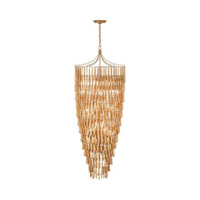 Load image into Gallery viewer, Vacarro Cascading LED Chandelier in Antique Gold Leaf.
