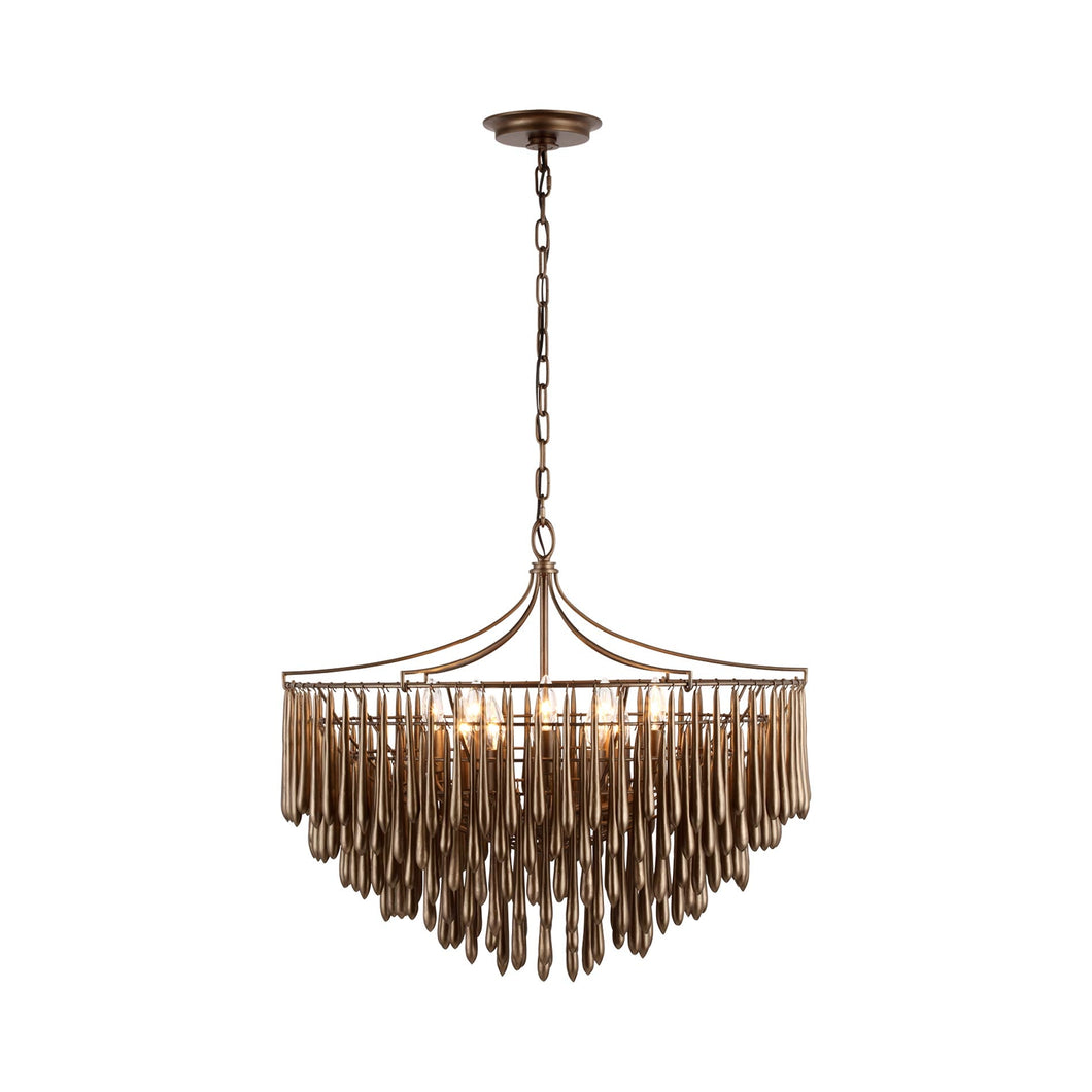 Vacarro LED Chandelier in Antique Bronze Leaf (Medium).