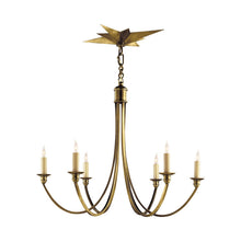 Load image into Gallery viewer, Venetian Chandelier in Hand-Rubbed Antique Brass.
