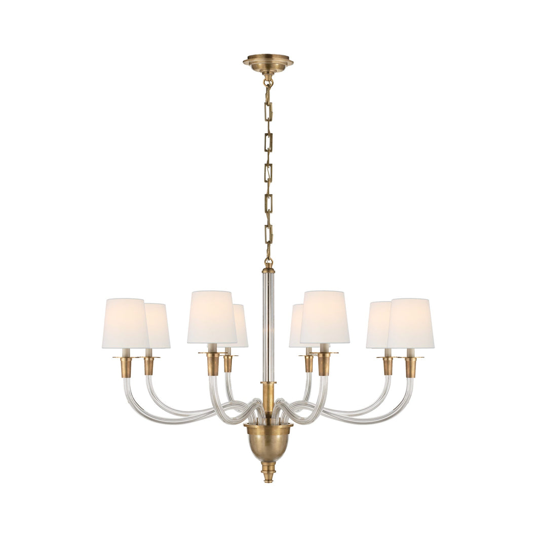Vivian Chandelier in One-Tier/Hand-Rubbed Antique Brass/Linen.