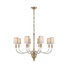 Load image into Gallery viewer, Vivian Chandelier in One-Tier/Hand-Rubbed Antique Brass/Natural Paper.
