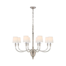Load image into Gallery viewer, Vivian Chandelier in One-Tier/Polished Nickel/Linen.
