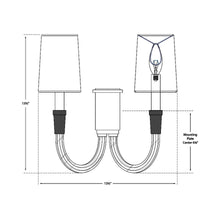 Load image into Gallery viewer, Vivian Double Wall Light - line drawing.

