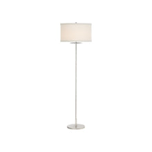 Load image into Gallery viewer, Walker Floor Lamp in Burnished Silver Leaf/Cream Linen.
