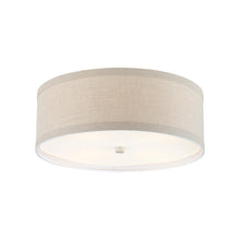 Load image into Gallery viewer, Walker Flush Mount Ceiling Light in Light Cream/Natural Linen (Medium).

