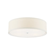 Load image into Gallery viewer, Walker Flush Mount Ceiling Light in Burnished Silver Leaf/Cream Linen (Large).
