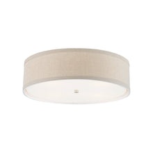 Load image into Gallery viewer, Walker Flush Mount Ceiling Light in Light Cream/Natural Linen (Large).

