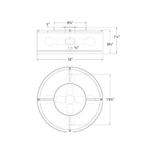 Load image into Gallery viewer, Walker Flush Mount Ceiling Light - line drawing.

