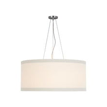 Load image into Gallery viewer, Walker LED Pendant Light in Burnished Silver Leaf/Cream Linen (Large).
