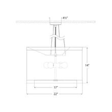 Load image into Gallery viewer, Walker LED Pendant Light - line drawing.
