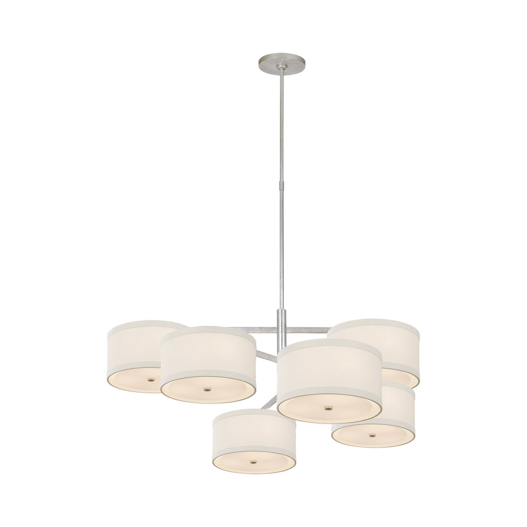 Walker LED Offset Chandelier in Burnished Silver Leaf (X-Large).