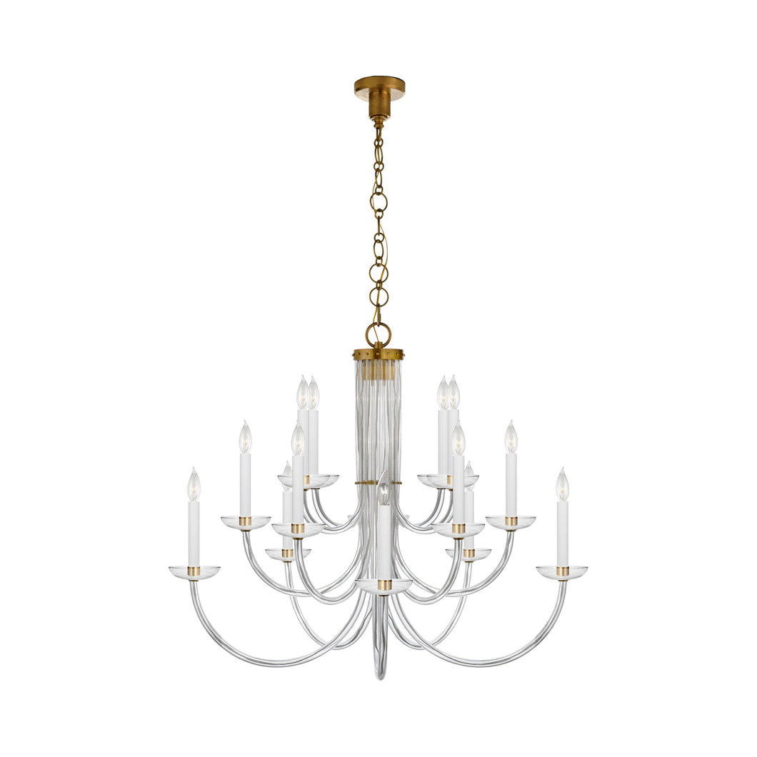 Wharton Chandelier in Hand-Rubbed Antique Brass.