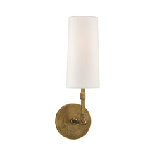 Load image into Gallery viewer, Ziyi Wall Light in Hand-Rubbed Antique Brass/Linen.
