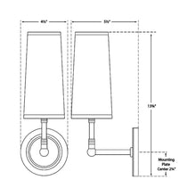 Load image into Gallery viewer, Ziyi Wall Light - line drawing.
