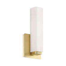 Load image into Gallery viewer, Vogue LED Bath Wall Light in Brushed Brass (11-Inch).
