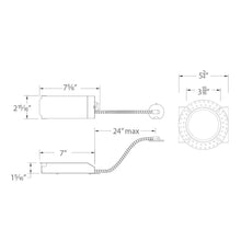 Load image into Gallery viewer, Volta 2 Inch Remodel Invisible Trim Recessed Housing - line drawing.
