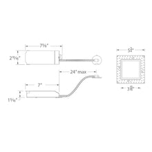 Load image into Gallery viewer, Volta 2 Inch Remodel Invisible Trim Recessed Housing - line drawing.
