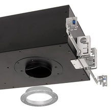 Load image into Gallery viewer, Volta 2 Inch Round Invisible Trim New Construction Recessed Housing in Detail.
