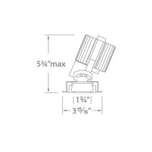 Load image into Gallery viewer, Volta 2 Inch Round Pinhold Adjustable LED Recessed Trim - line drawing.
