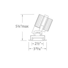 Load image into Gallery viewer, Volta 2 Inch Square Adjustable LED Recessed Trim - line drawing.
